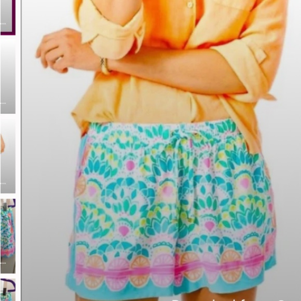 NWOTLilly Pulitzer Women's 5”Inseam Caribbean Citrus Patterned High Waist Shorts